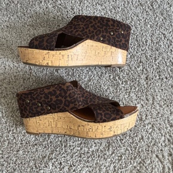 Pre-loved Madeline Animal Print Wedges size 65 - Picture 1 of 5